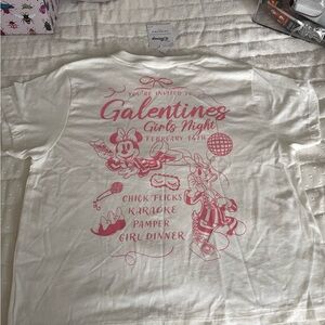 Disney Galentines Girls Night White and Pink Tee